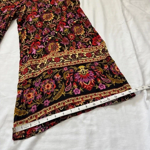 Anthropologie Kachel 12 Floral Jumpsuit ~ Wide Crop Leg Boho Festival Y2K - Picture 8 of 10